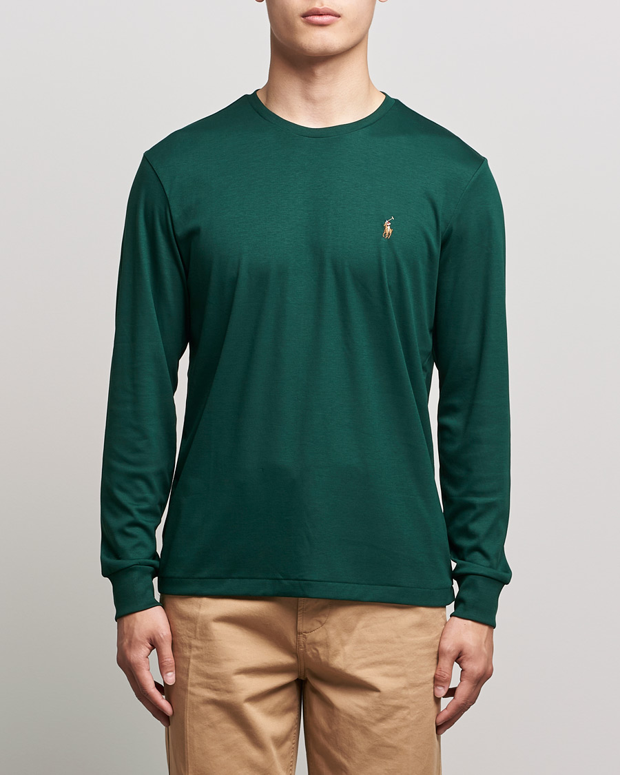 Herre | Langærmede t-shirts | Polo Ralph Lauren | Luxury Pima Cotton Long Sleeve Tee College Green