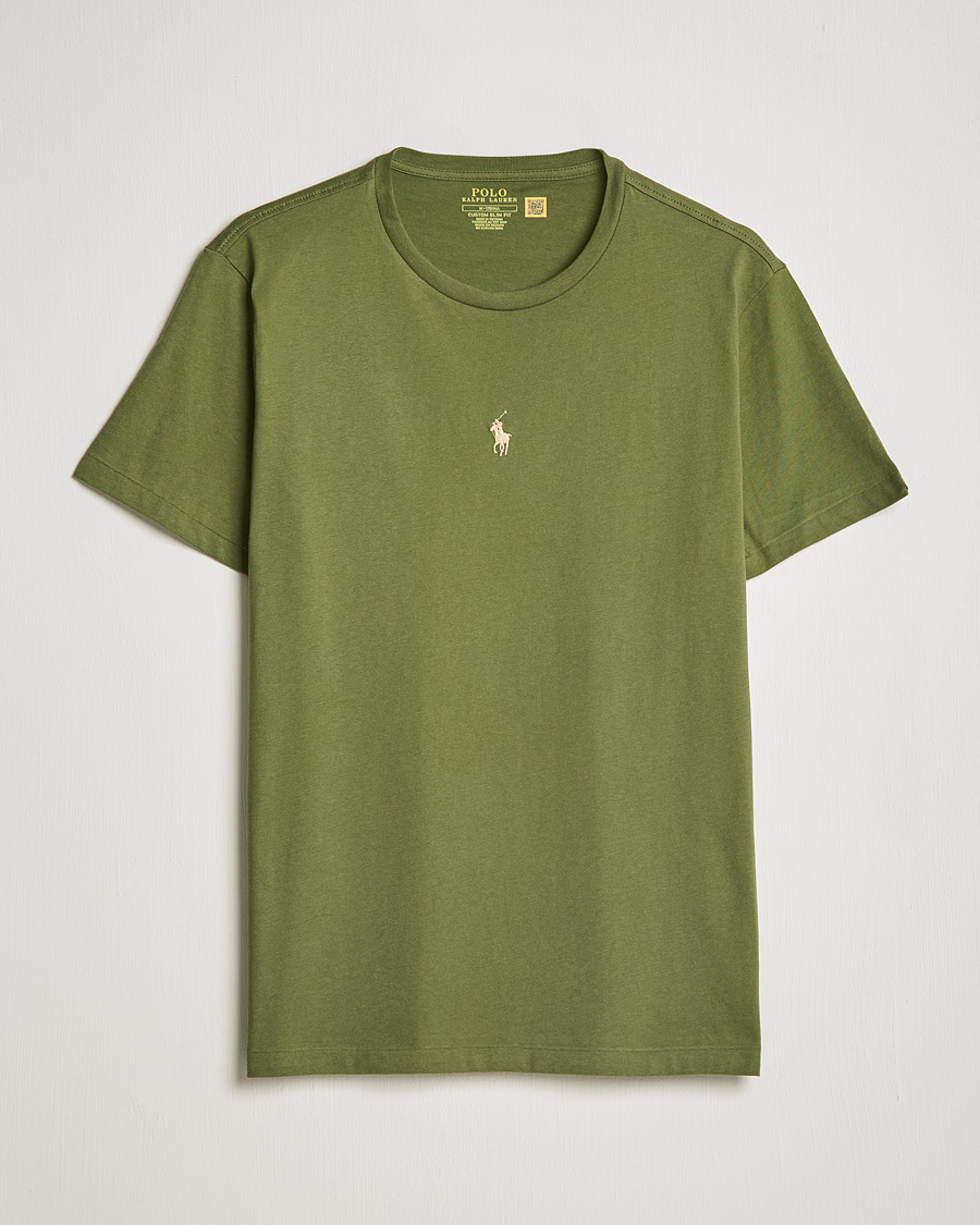 Herre | T-Shirts | Polo Ralph Lauren | Center Logo Crew Neck Tee Army Olive