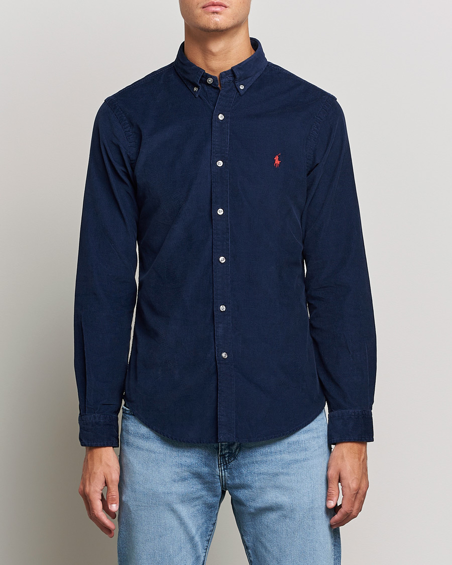 Herre |  | Polo Ralph Lauren | Slim Fit Corduroy Shirt Newport Navy