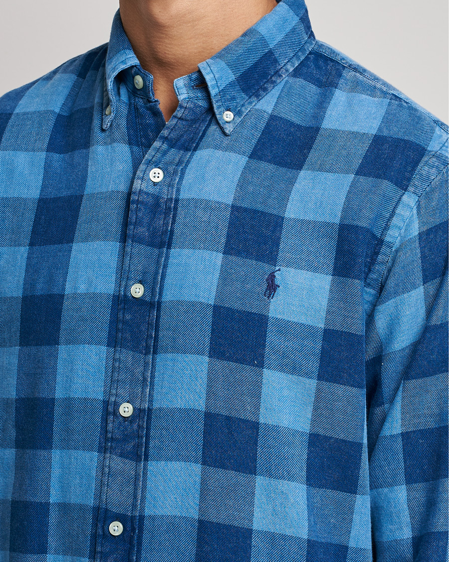 Herre | Skjorter | Polo Ralph Lauren | Custom Fit Double Faced Checked Shirt Blue/Black