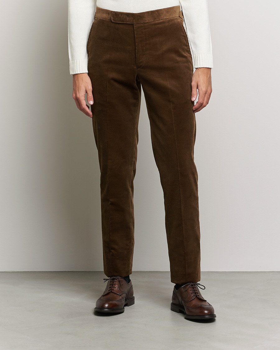 Herre | Bukser | Polo Ralph Lauren | Corduroy Pleated Drawstring Trousers Snuff