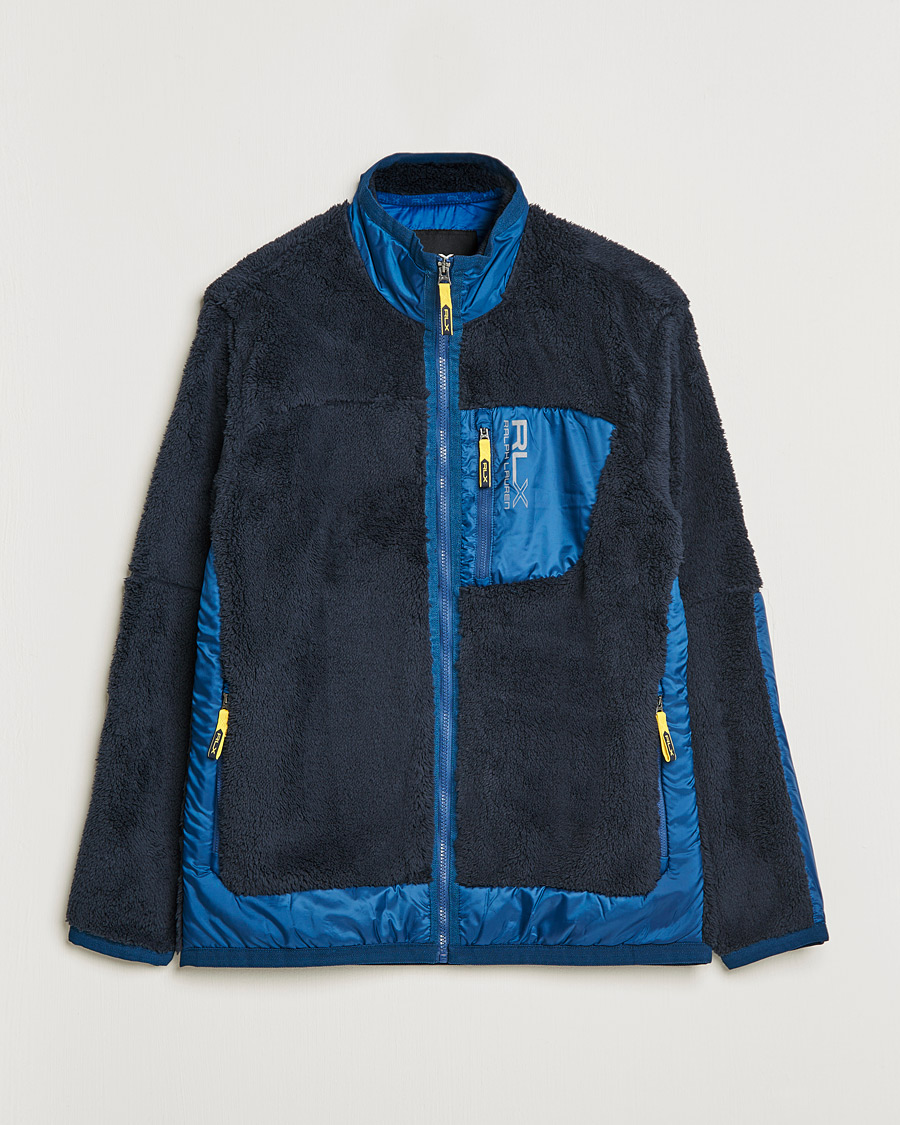 Herre | Trøjer | RLX Ralph Lauren | Hi-Pile Full Zip Sweater College Navy