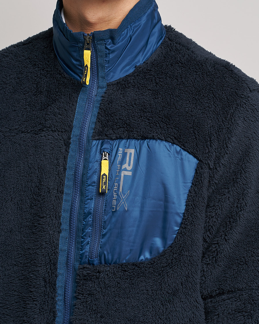 Herre | Trøjer | RLX Ralph Lauren | Hi-Pile Full Zip Sweater College Navy