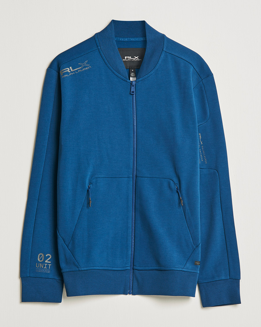 Herre | Trøjer | RLX Ralph Lauren | Double Knit Full Zip Sweater Raleigh Blue