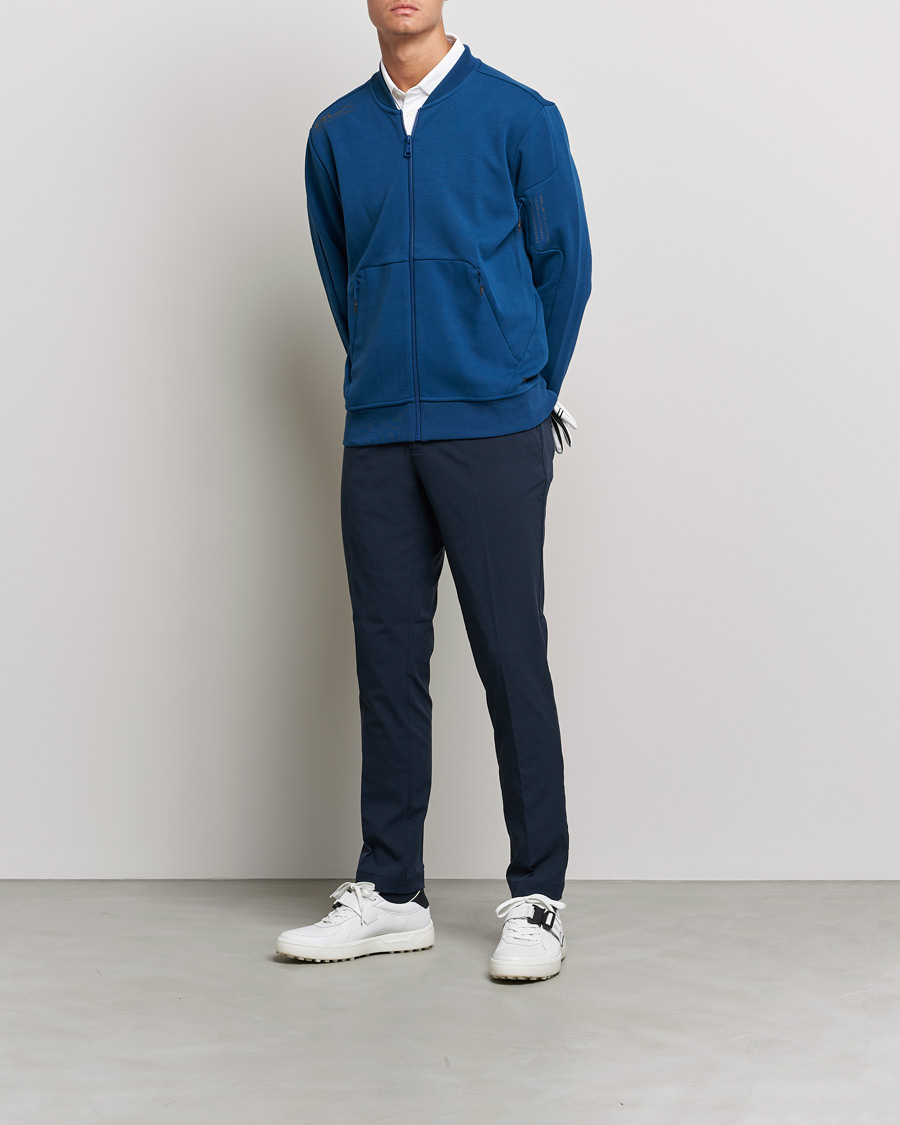 Herre | Trøjer | RLX Ralph Lauren | Double Knit Full Zip Sweater Raleigh Blue