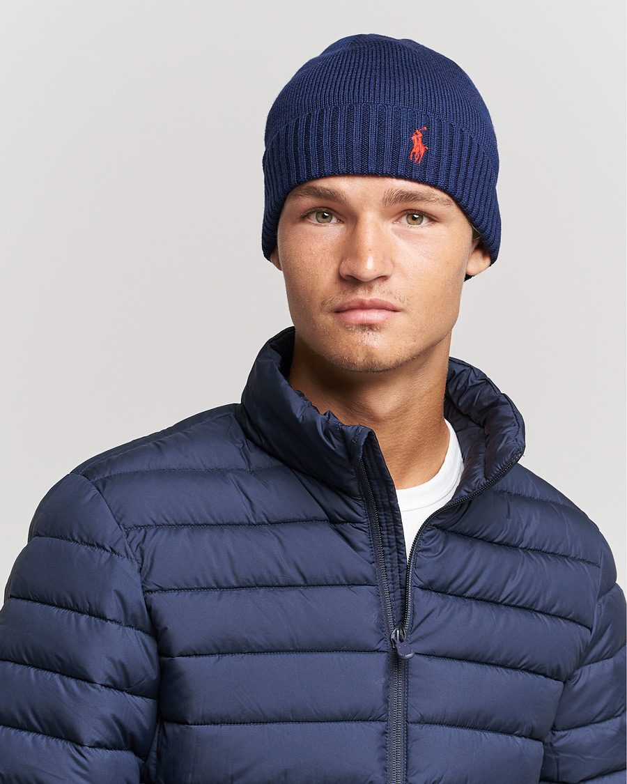 Herre | Huer | Polo Ralph Lauren | Merino Beanie Hunter Navy