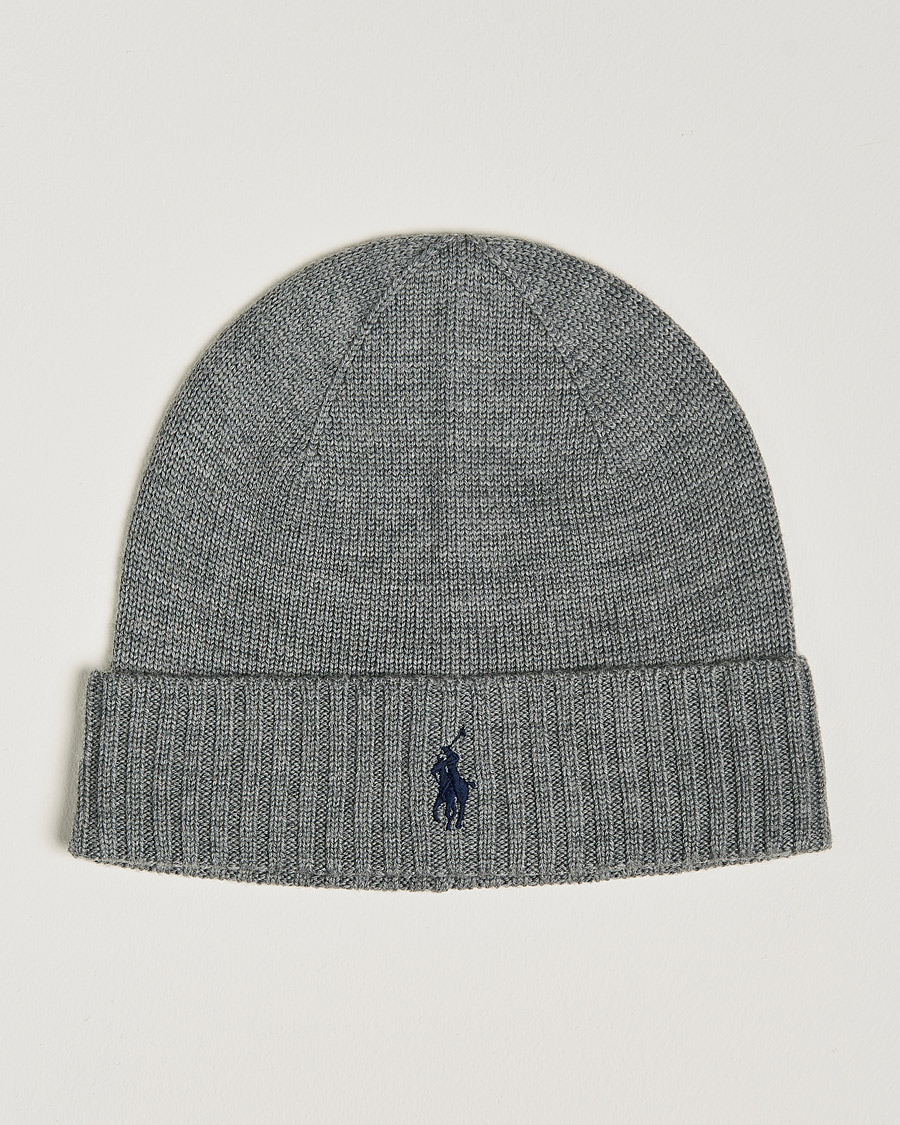 Herre | Polo Ralph Lauren Merino Beanie Fawn Grey Heather | Polo Ralph Lauren | Merino Beanie Fawn Grey Heather