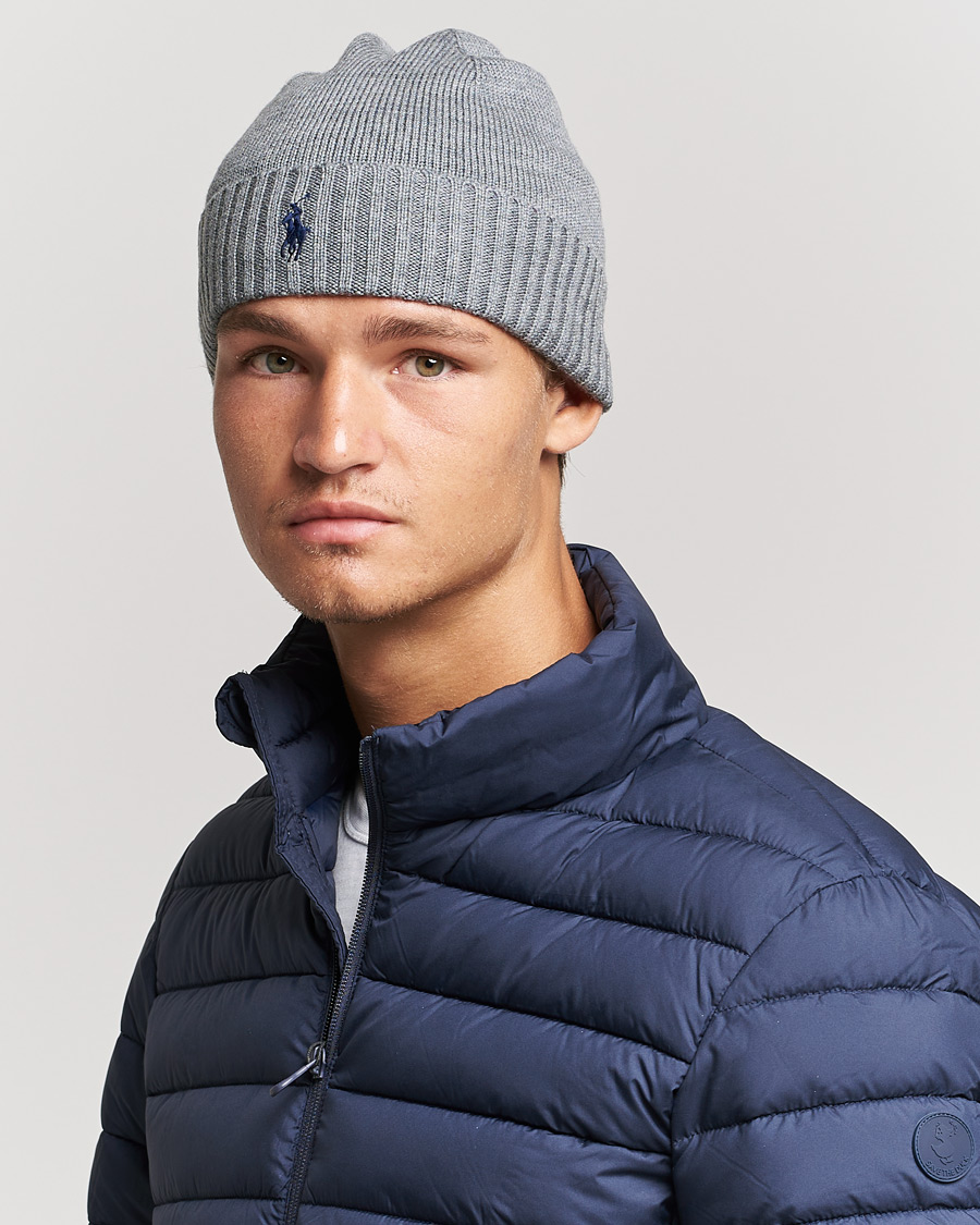 Herre | Polo Ralph Lauren Merino Beanie Fawn Grey Heather | Polo Ralph Lauren | Merino Beanie Fawn Grey Heather