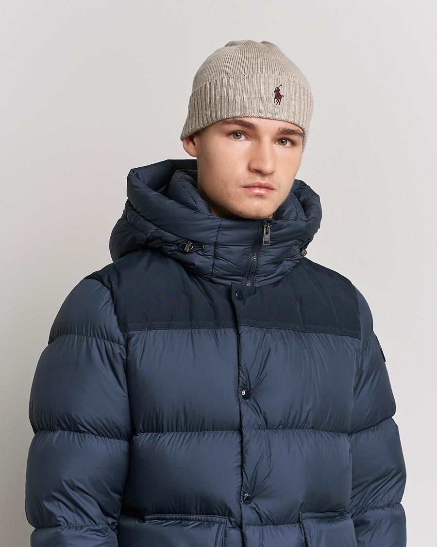 Herre | Polo Ralph Lauren Merino Wool Beanie Oatmeal Heather | Polo Ralph Lauren | Merino Wool Beanie Oatmeal Heather
