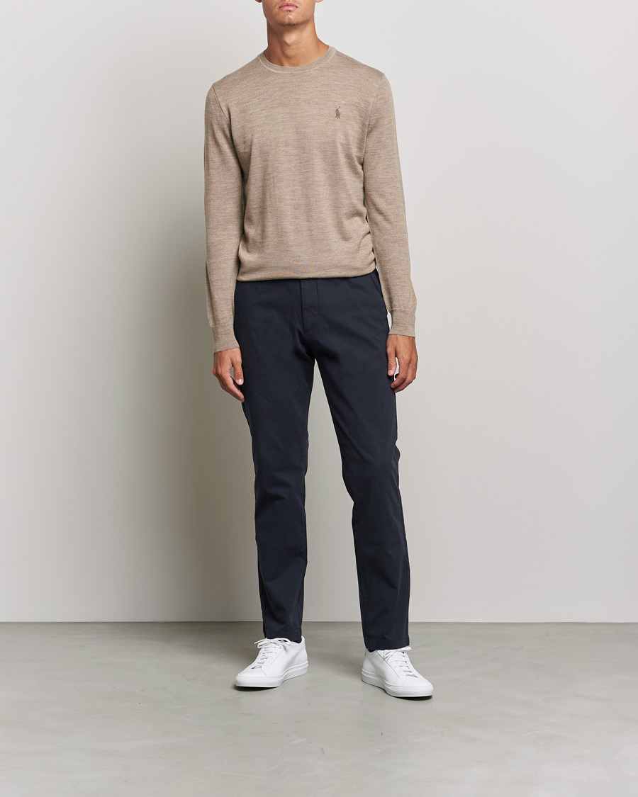 Herre | Trøjer | Polo Ralph Lauren | Merino Crew Neck Pullover Light Walnut Heather