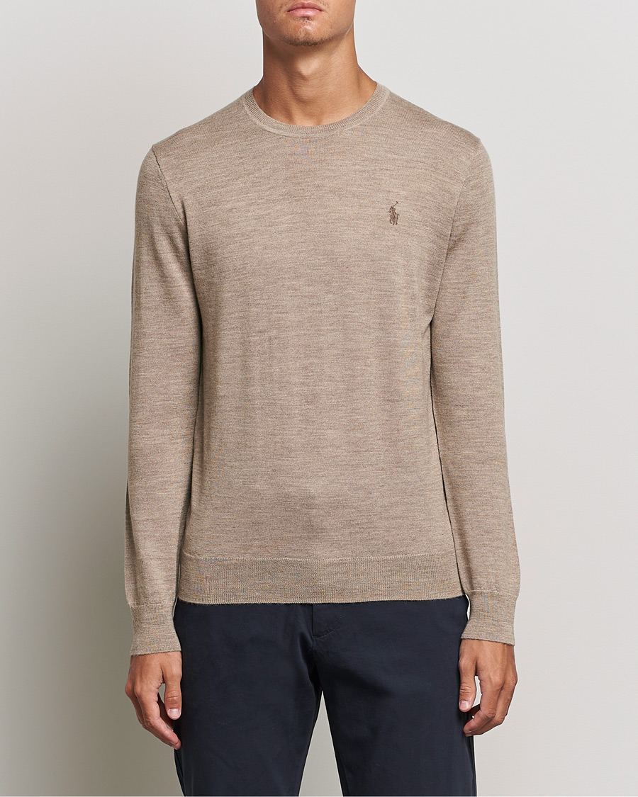 Herre | Trøjer | Polo Ralph Lauren | Merino Crew Neck Pullover Light Walnut Heather
