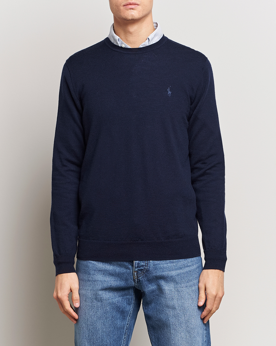 Herre | Trøjer | Polo Ralph Lauren | Merino Crew Neck Pullover Hunter Navy