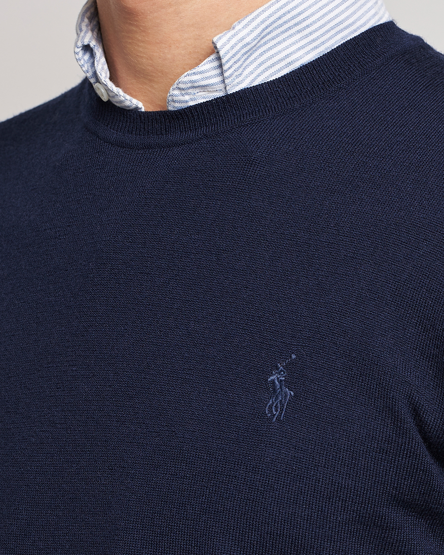 Herre | Trøjer | Polo Ralph Lauren | Merino Crew Neck Pullover Hunter Navy