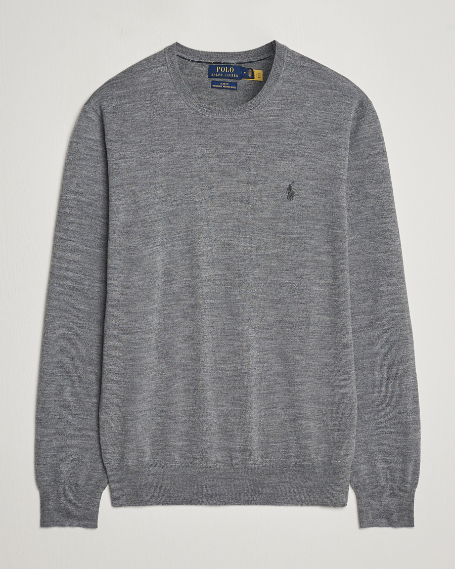 Herre | Trøjer | Polo Ralph Lauren | Merino Crew Neck Pullover Fawn Grey Heather