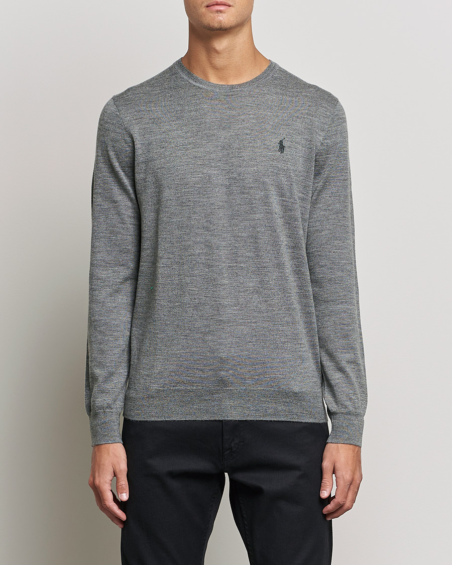 Herre | Trøjer | Polo Ralph Lauren | Merino Crew Neck Pullover Fawn Grey Heather