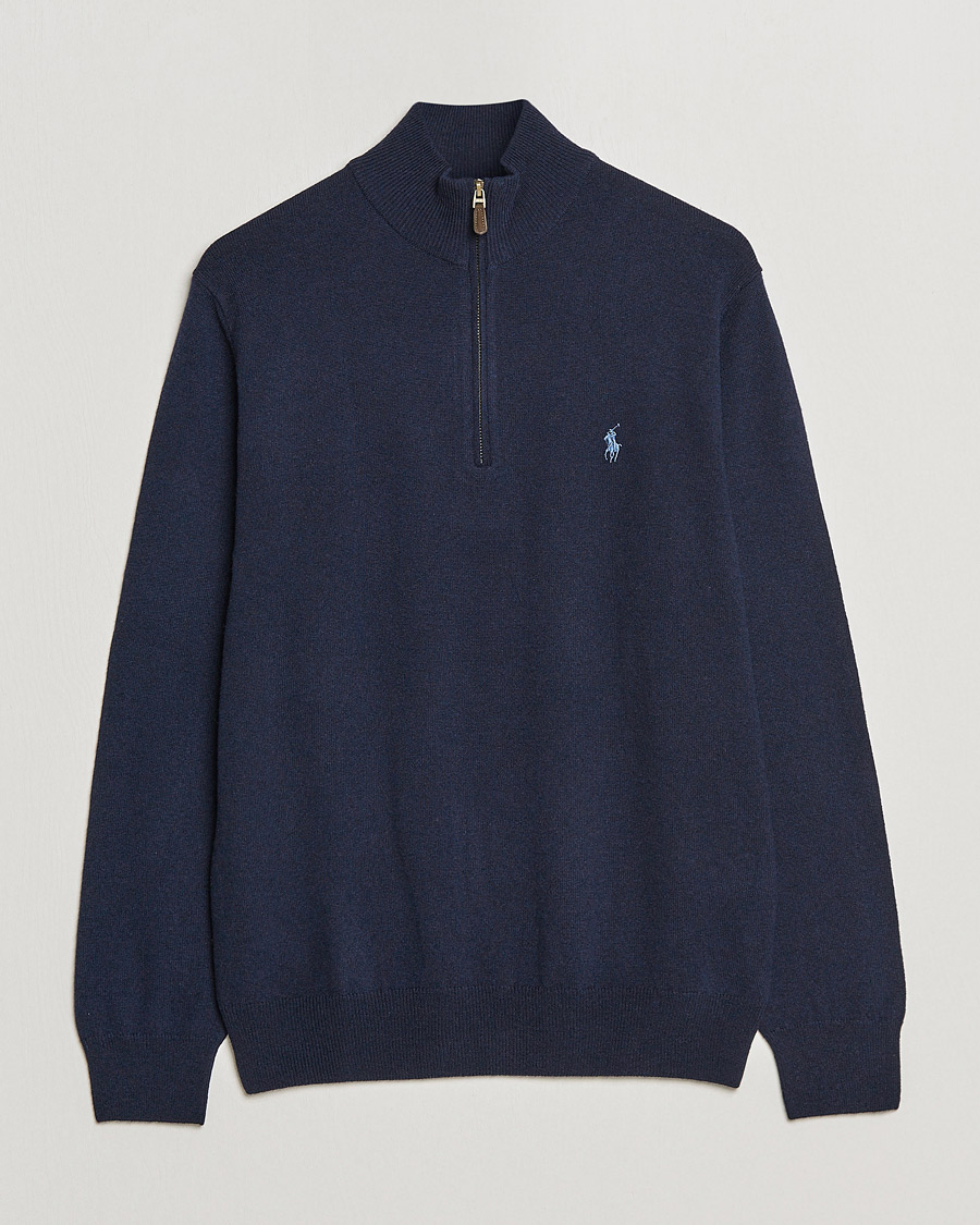 Herre | Trøjer | Polo Ralph Lauren | Merino Half-Zip Sweater Hunter Navy