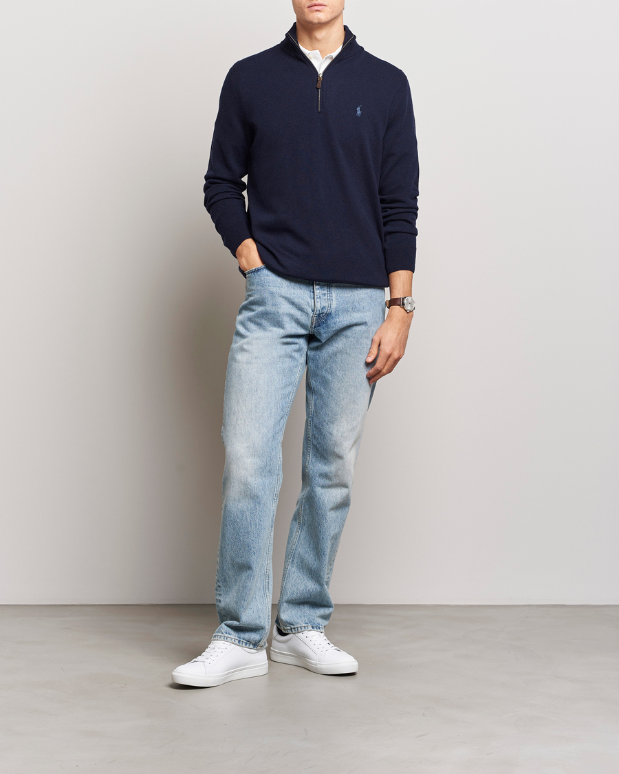 Herre | Trøjer | Polo Ralph Lauren | Merino Half-Zip Sweater Hunter Navy