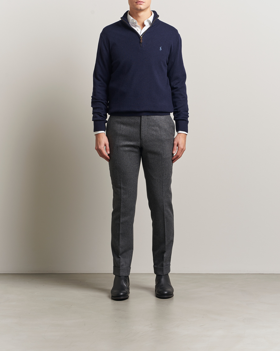 Herre | Trøjer | Polo Ralph Lauren | Merino Half-Zip Sweater Hunter Navy