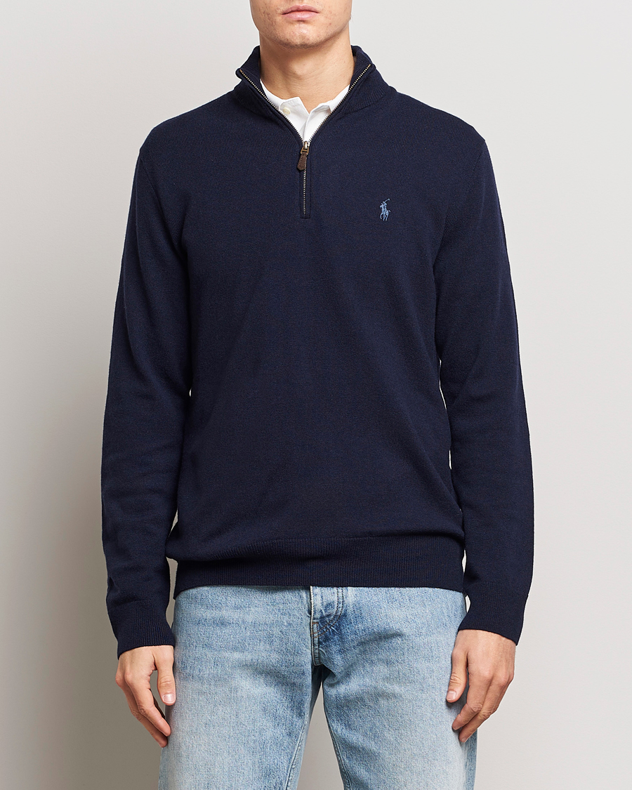 Herre | Trøjer | Polo Ralph Lauren | Merino Half-Zip Sweater Hunter Navy