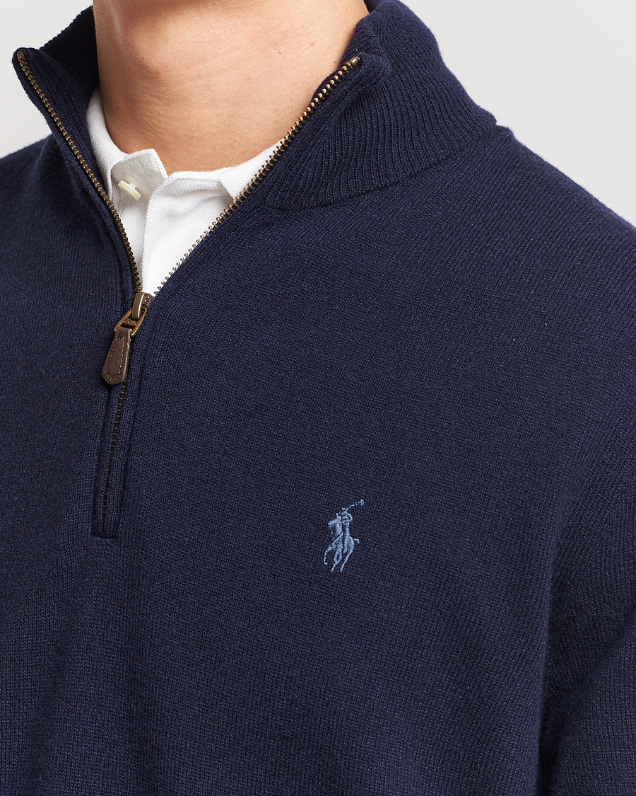 Herre | Trøjer | Polo Ralph Lauren | Merino Half-Zip Sweater Hunter Navy