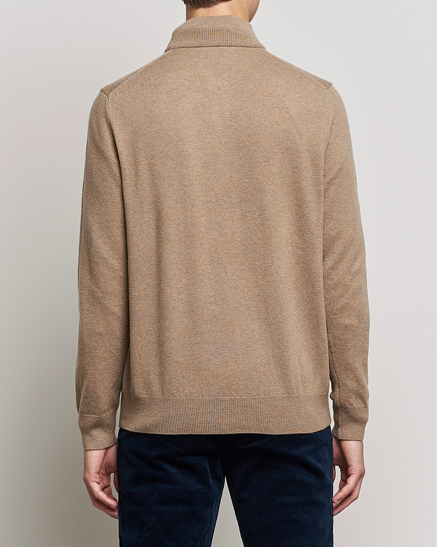 Herre | Trøjer | Polo Ralph Lauren | Merino Half Zip Sweater Honey Brown Heather