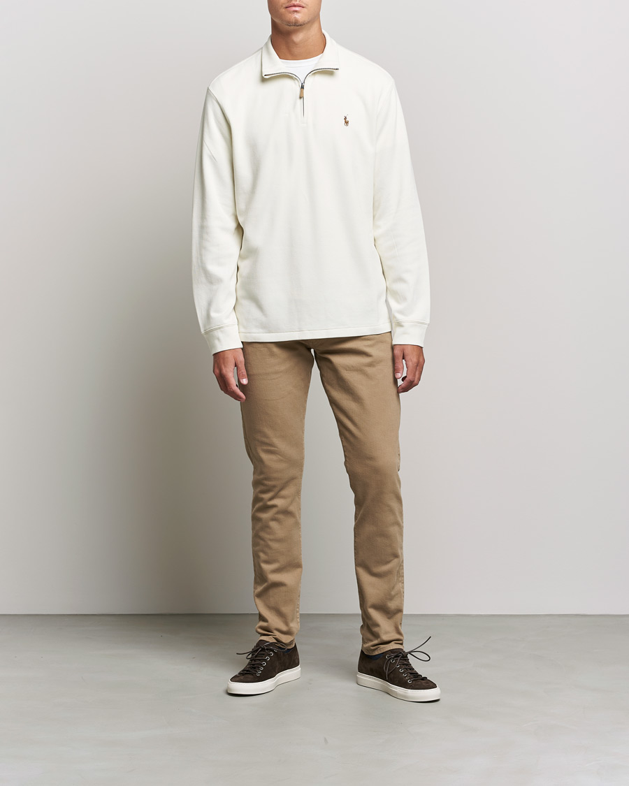 Herre | Trøjer | Polo Ralph Lauren | Double Knit Jaquard Half Zip Sweater Chic Cream