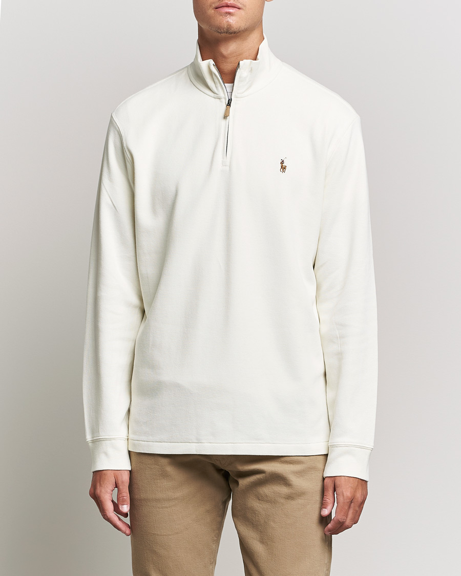 Herre | Trøjer | Polo Ralph Lauren | Double Knit Jaquard Half Zip Sweater Chic Cream