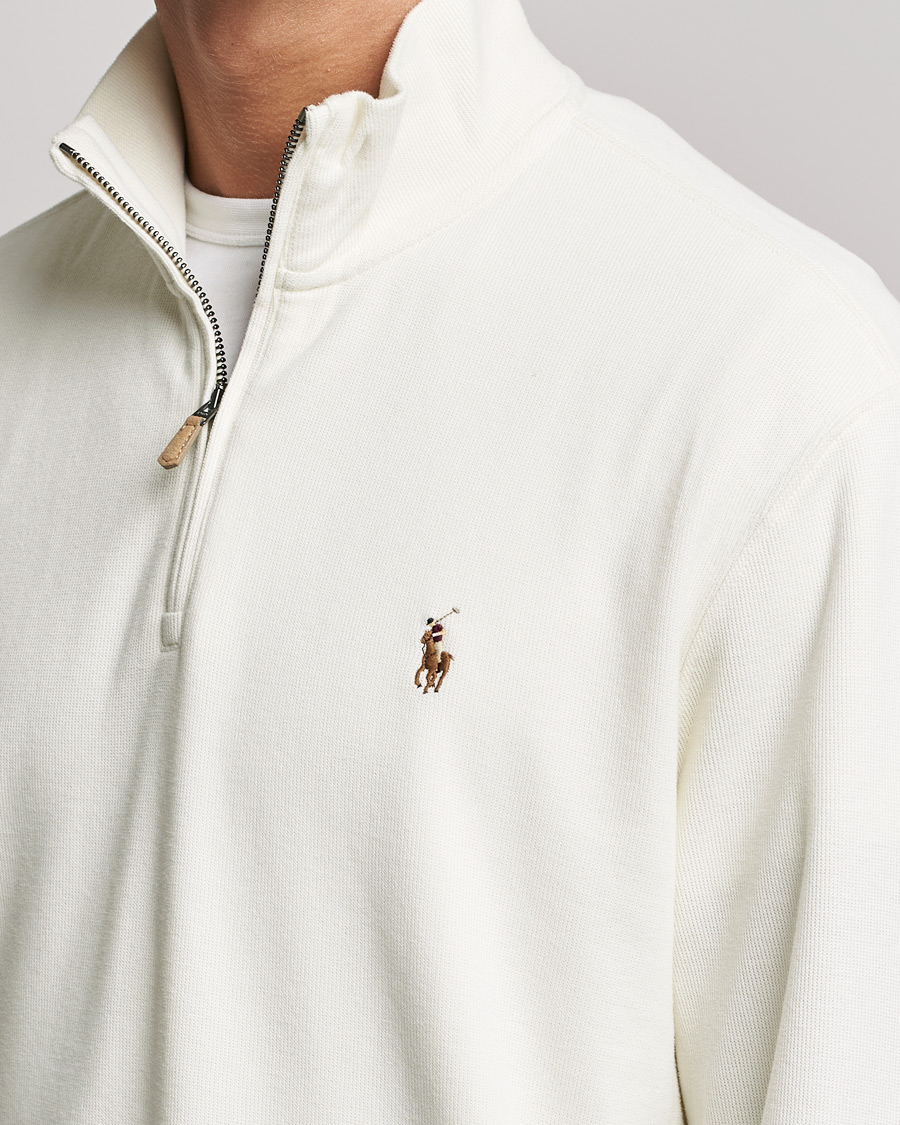 Herre | Trøjer | Polo Ralph Lauren | Double Knit Jaquard Half Zip Sweater Chic Cream