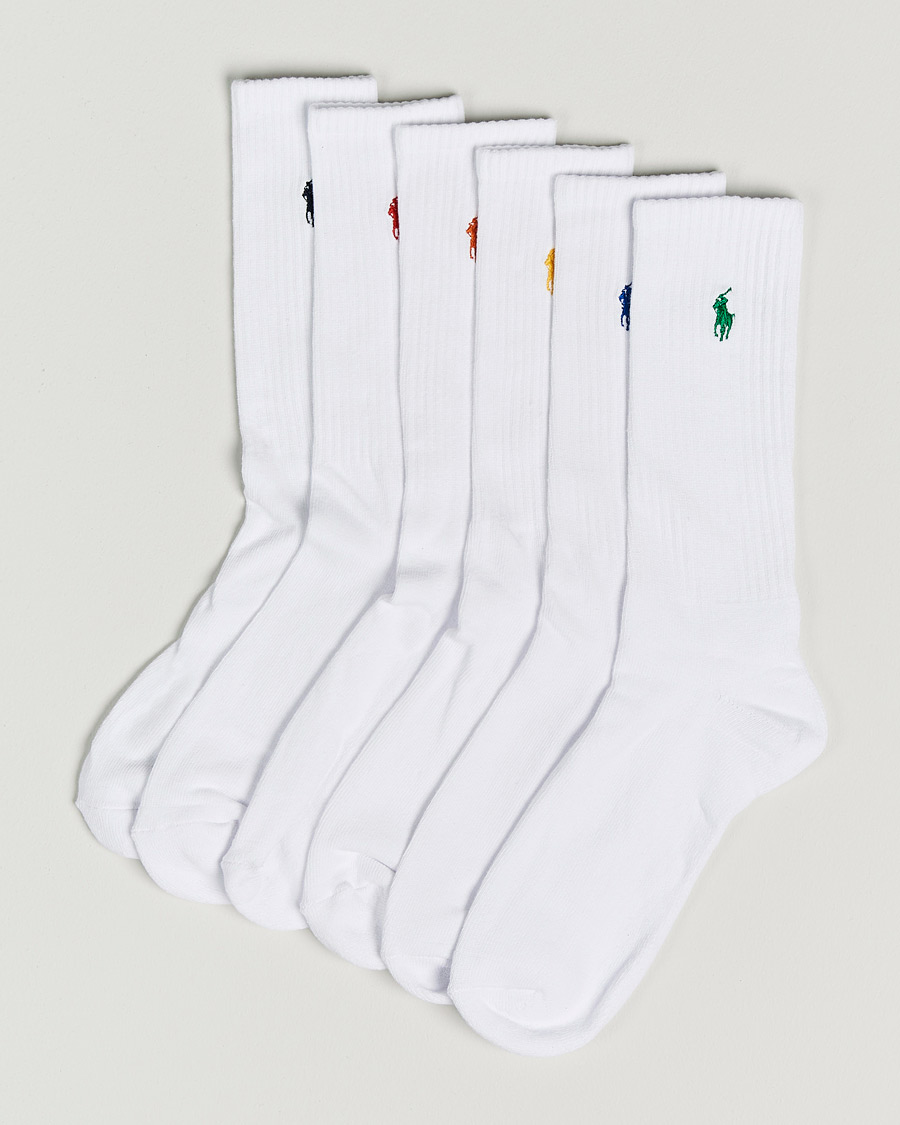 Herre | Undertøj | Polo Ralph Lauren | 6-Pack Cotton Crew Socks White