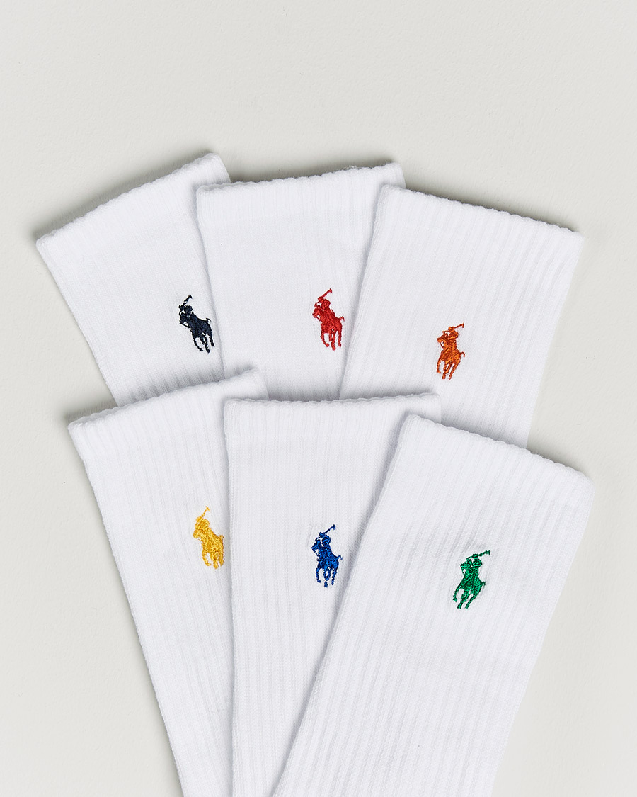 Herre | Undertøj | Polo Ralph Lauren | 6-Pack Cotton Crew Socks White