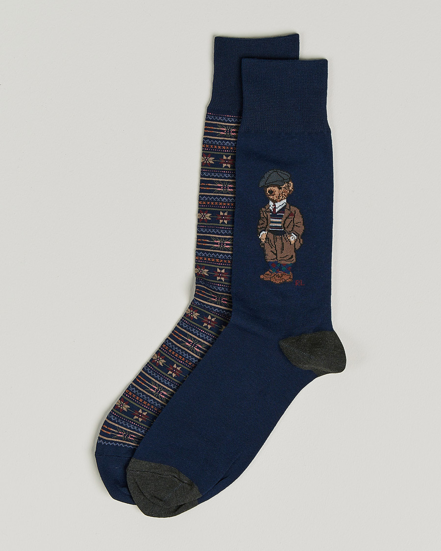 Herre | Undertøj | Polo Ralph Lauren | 2-Pack Bear Fairisle Socks Multi