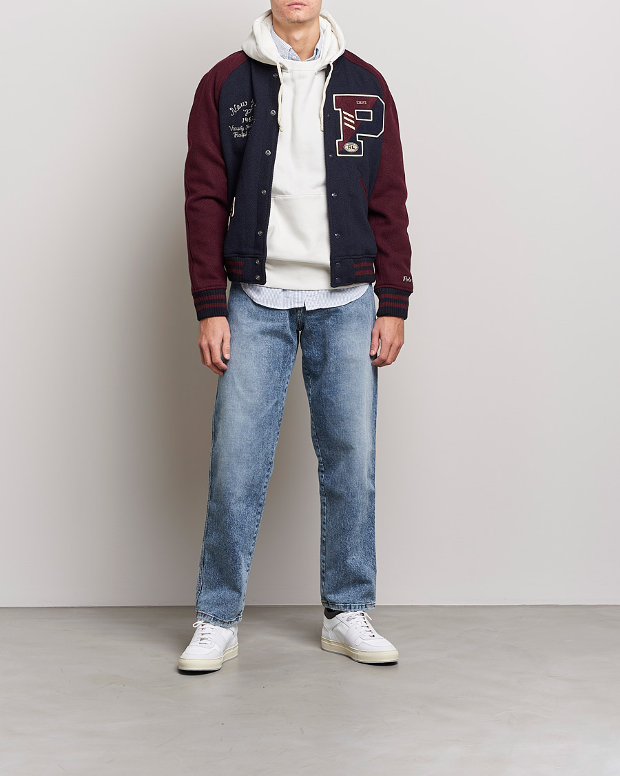 Herre | Jakker | Polo Ralph Lauren | Varsity Lined Bomber Jacket Hunter Navy/Rich Ruby