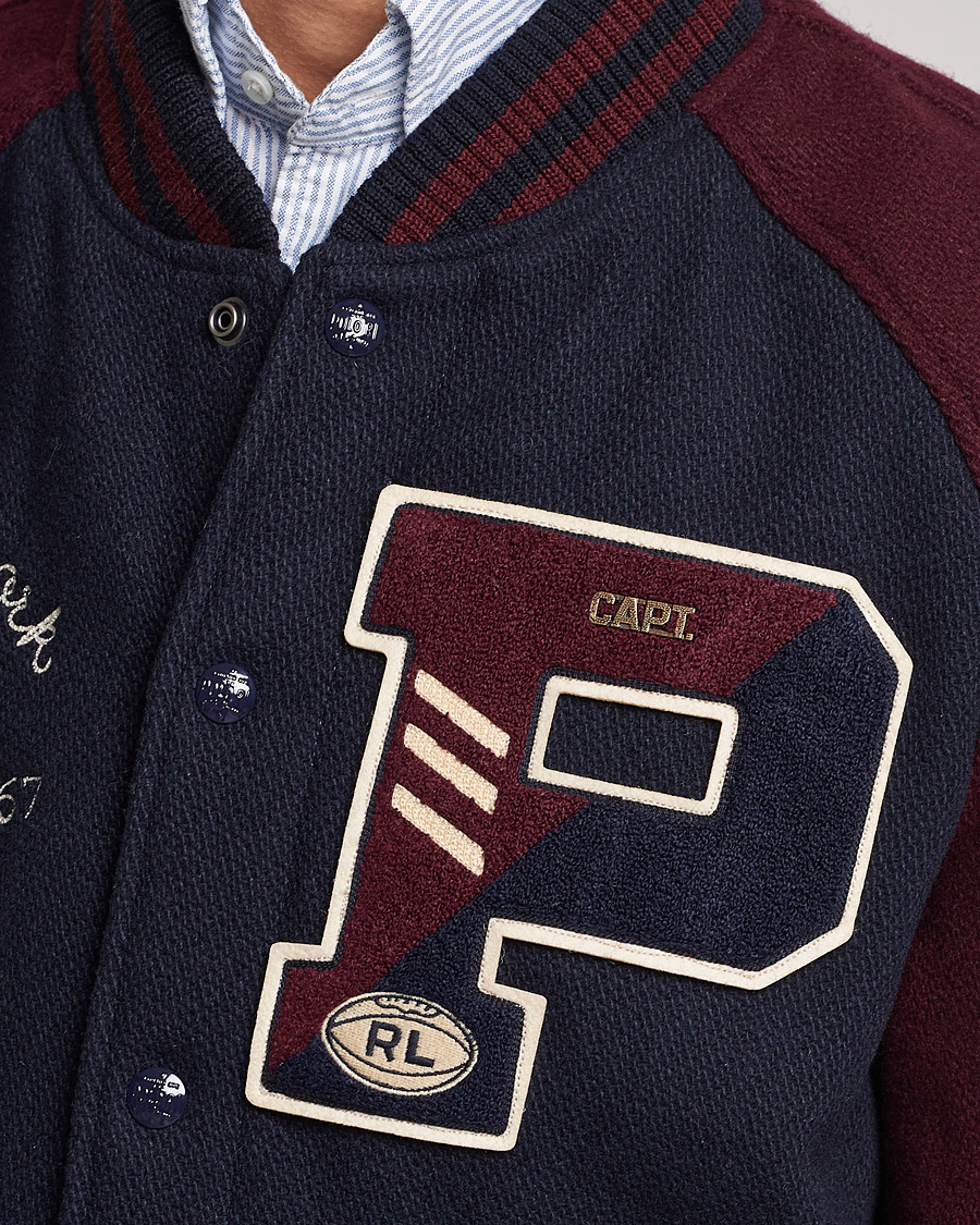 Herre | Jakker | Polo Ralph Lauren | Varsity Lined Bomber Jacket Hunter Navy/Rich Ruby
