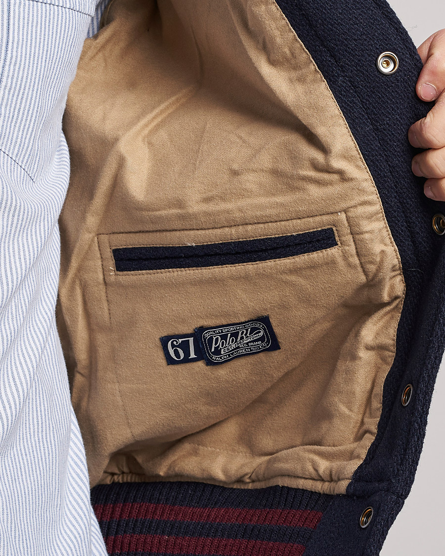 Herre | Jakker | Polo Ralph Lauren | Varsity Lined Bomber Jacket Hunter Navy/Rich Ruby