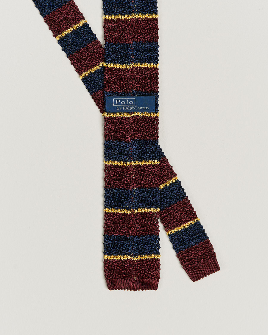 Herre | Slips | Polo Ralph Lauren | Polo Ralph LaurenRegim Knitted TieWine/Navy/Gold