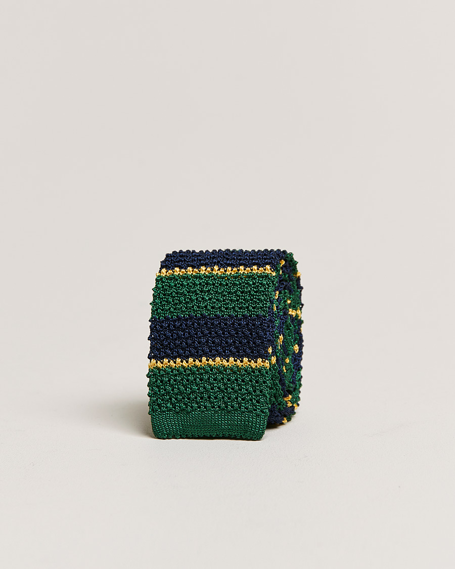 Herre |  | Polo Ralph Lauren | Knitted Striped Tie Green/Navy/Gold