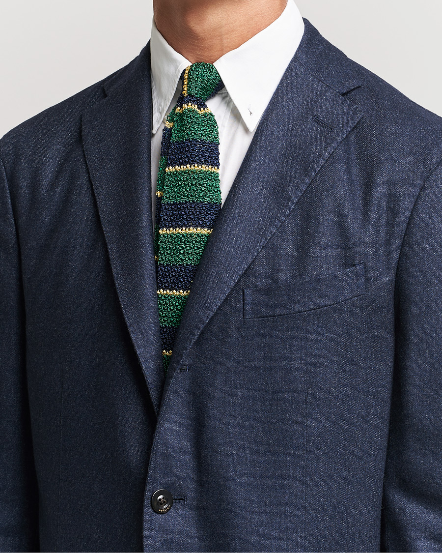 Herre | Nyheder | Polo Ralph Lauren | Knitted Striped Tie Green/Navy/Gold