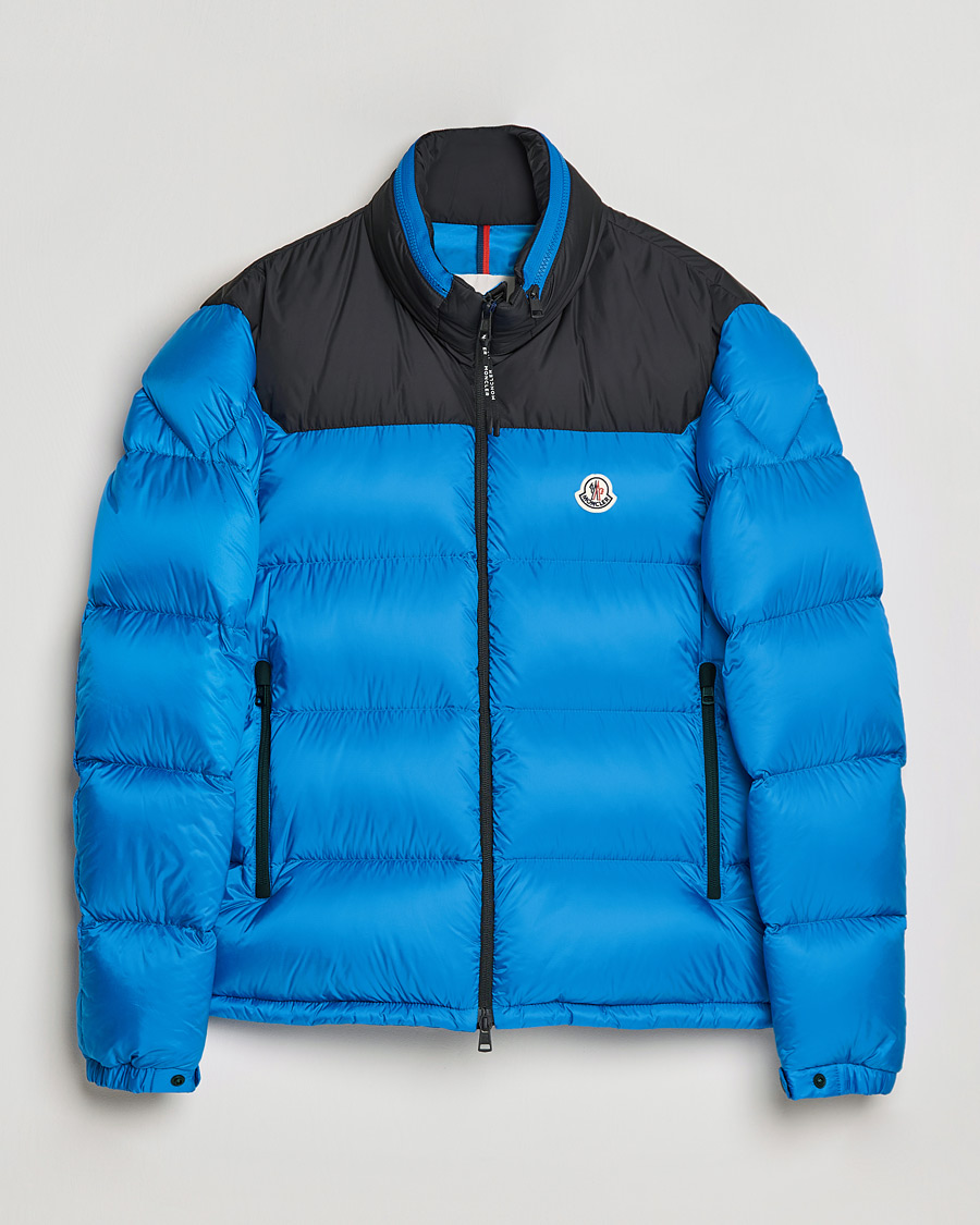 Herre | Jakker | Moncler | Peuplier Down Jacket Black/Sky Blue