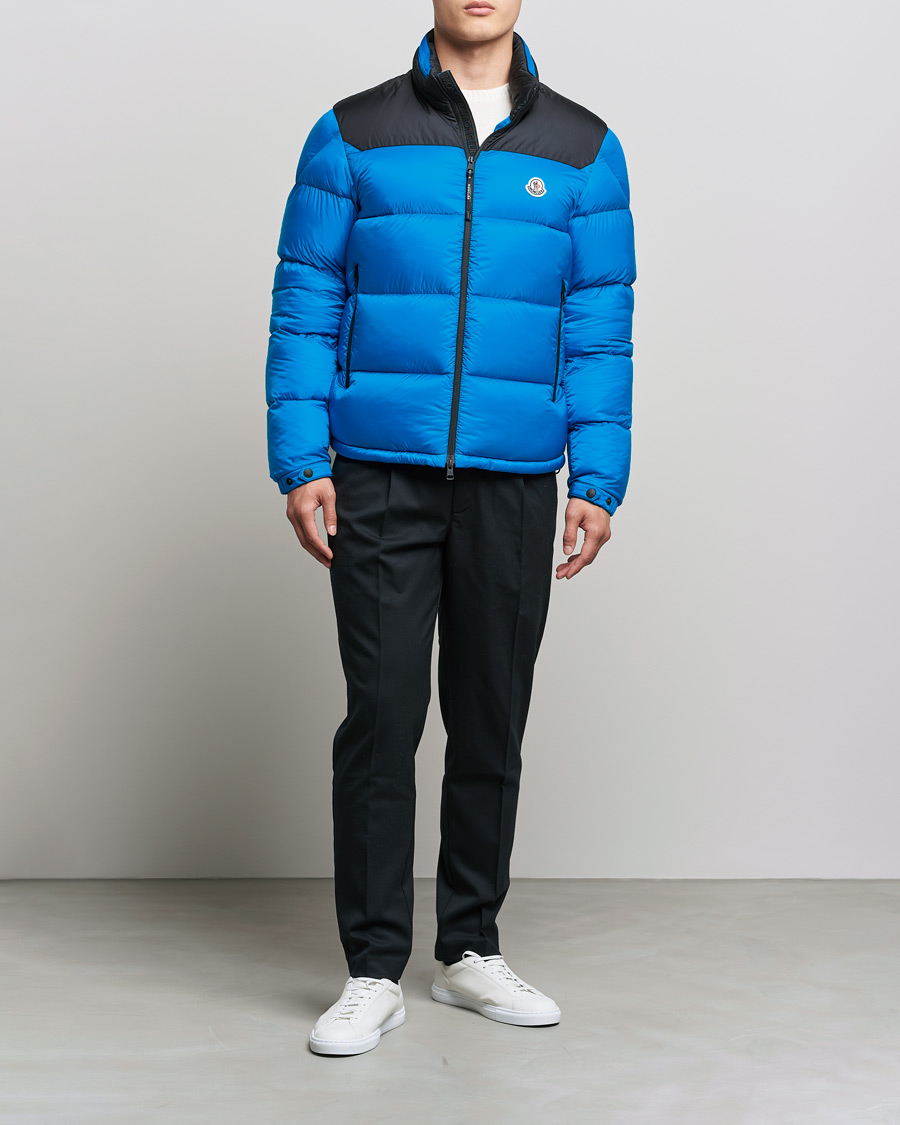 Herre | Jakker | Moncler | Peuplier Down Jacket Black/Sky Blue