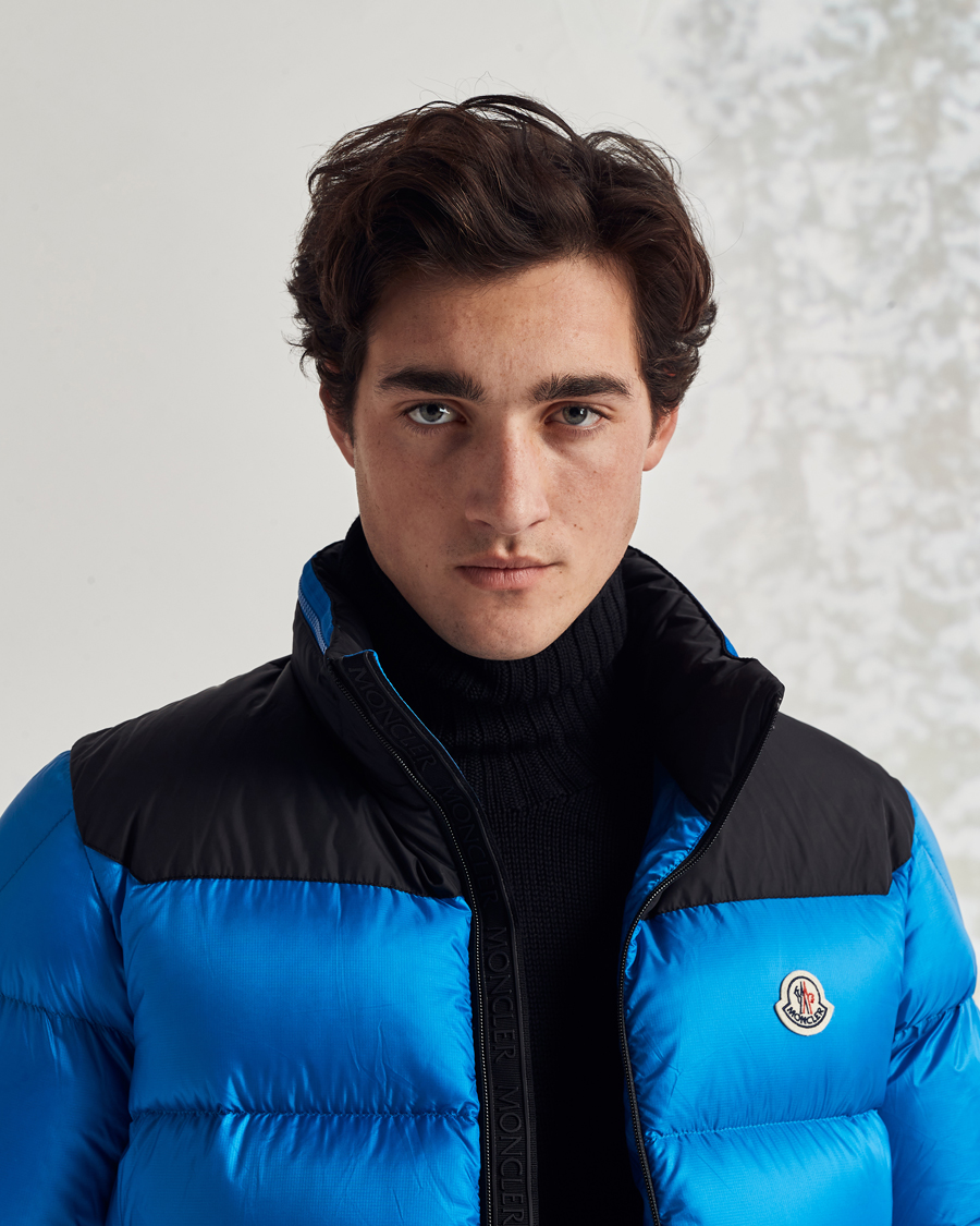 Herre | Jakker | Moncler | Peuplier Down Jacket Black/Sky Blue