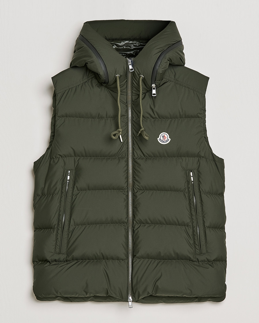 Herre | Jakker | Moncler | Cardamine Hooded Down Vest Dark Green