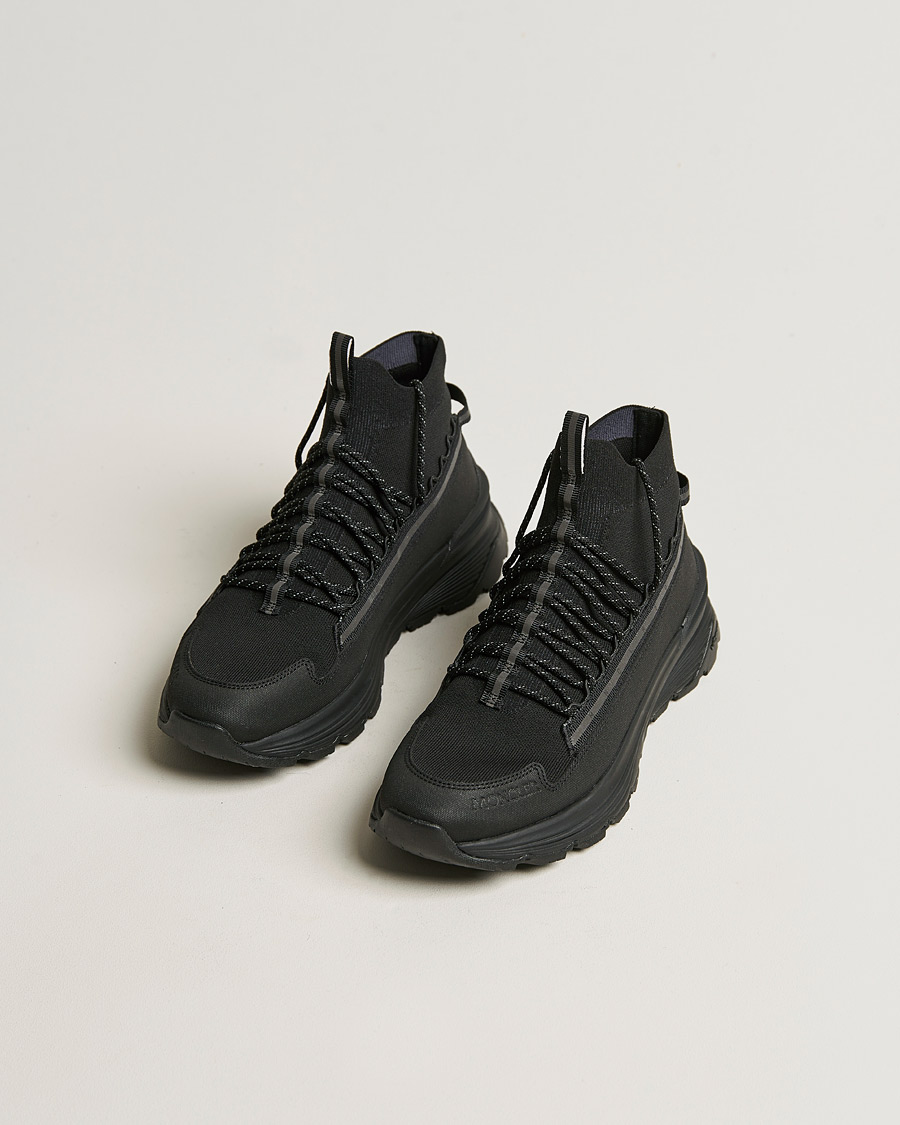 Herre | Moncler Knit High Running Sneakers Black | Moncler | Knit High Running Sneakers Black