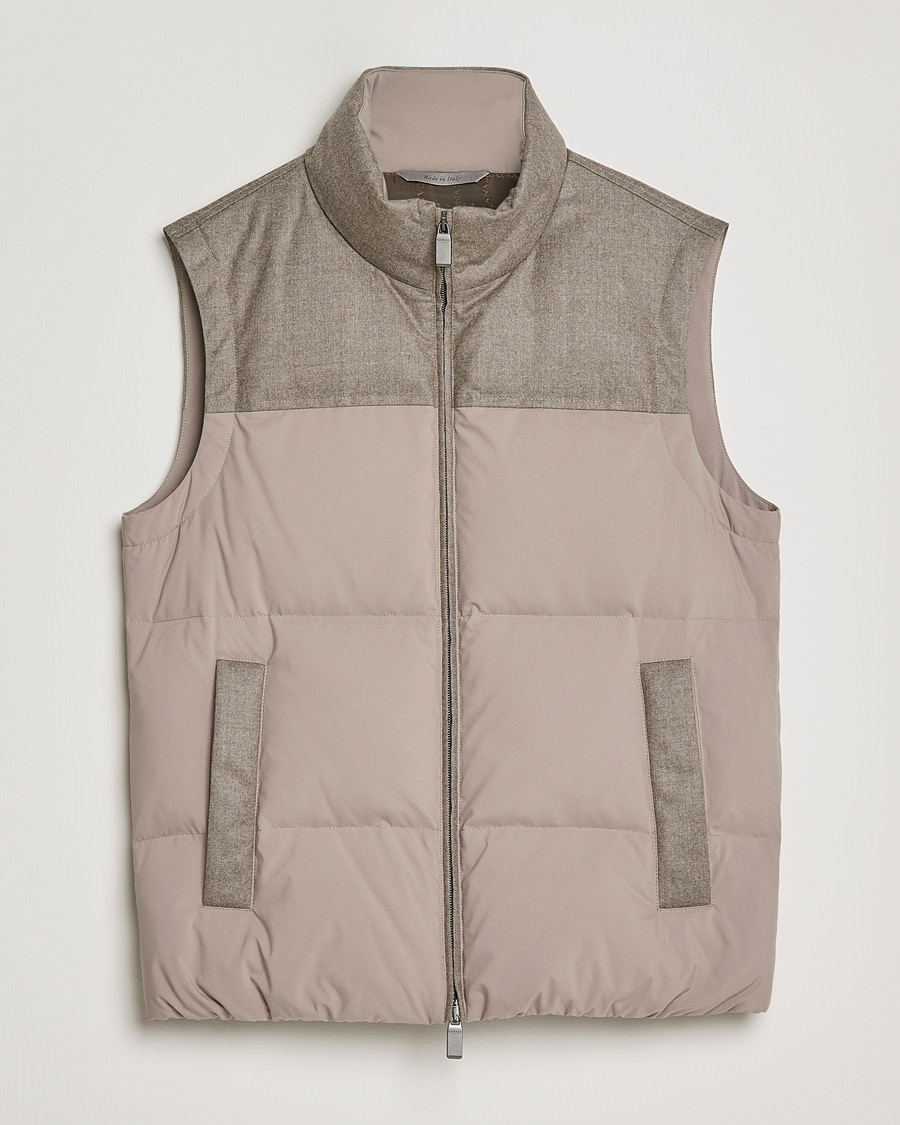 Herre | Jakker | Canali | High Performance Down Vest Beige