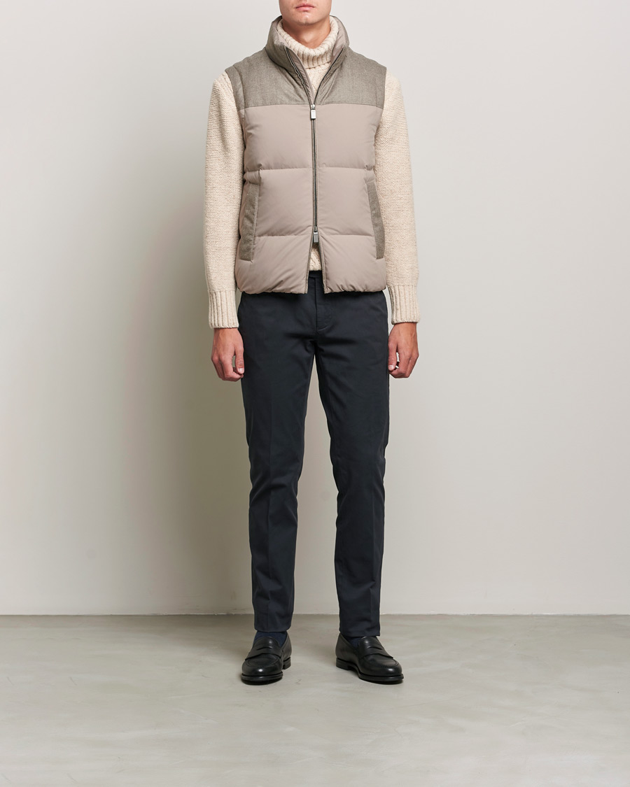 Herre | Jakker | Canali | High Performance Down Vest Beige
