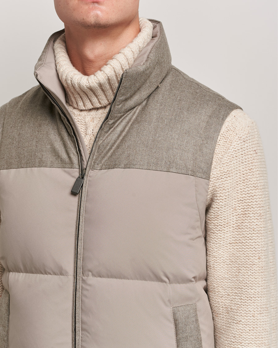 Herre | Jakker | Canali | High Performance Down Vest Beige