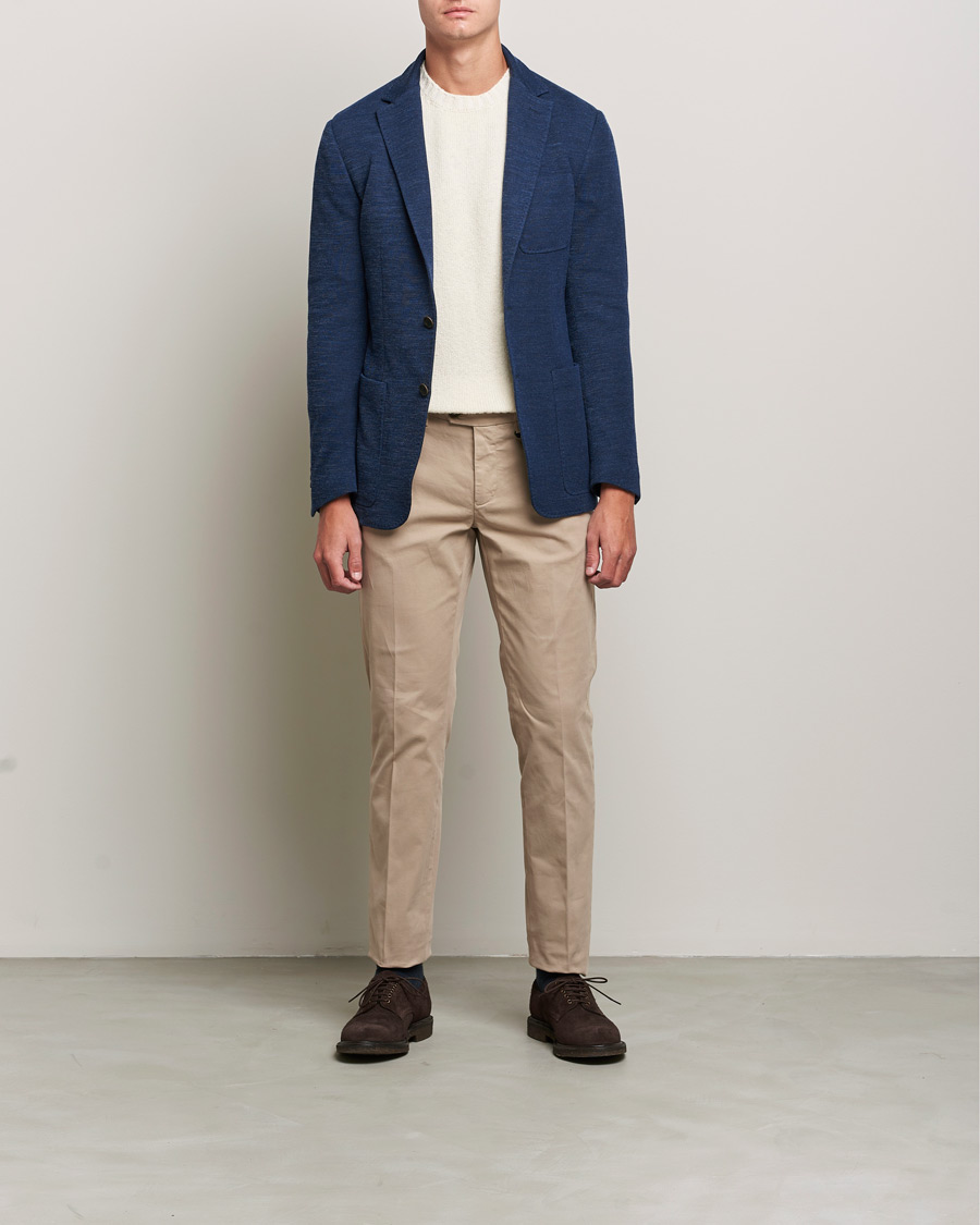 Herre | Blazere & jakker | Canali | Structured Wool Jersey Jacket Dark Blue