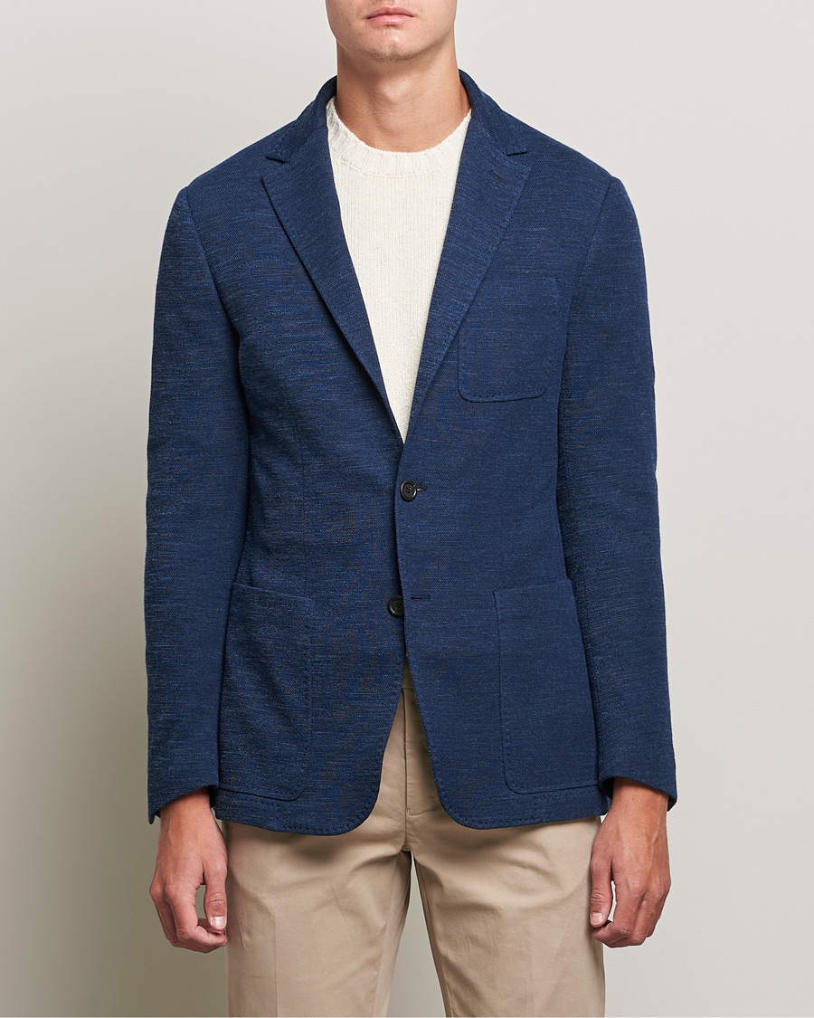 Herre | Blazere & jakker | Canali | Structured Wool Jersey Jacket Dark Blue