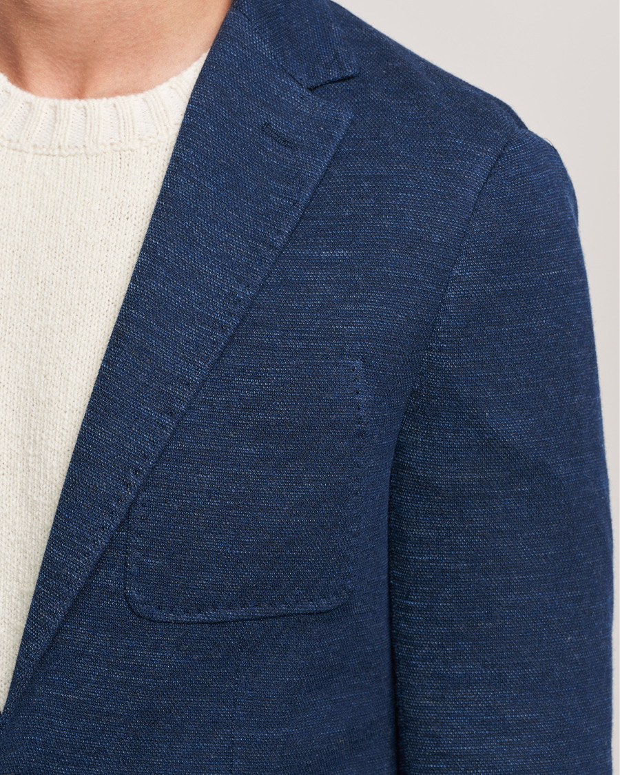 Herre | Blazere & jakker | Canali | Structured Wool Jersey Jacket Dark Blue