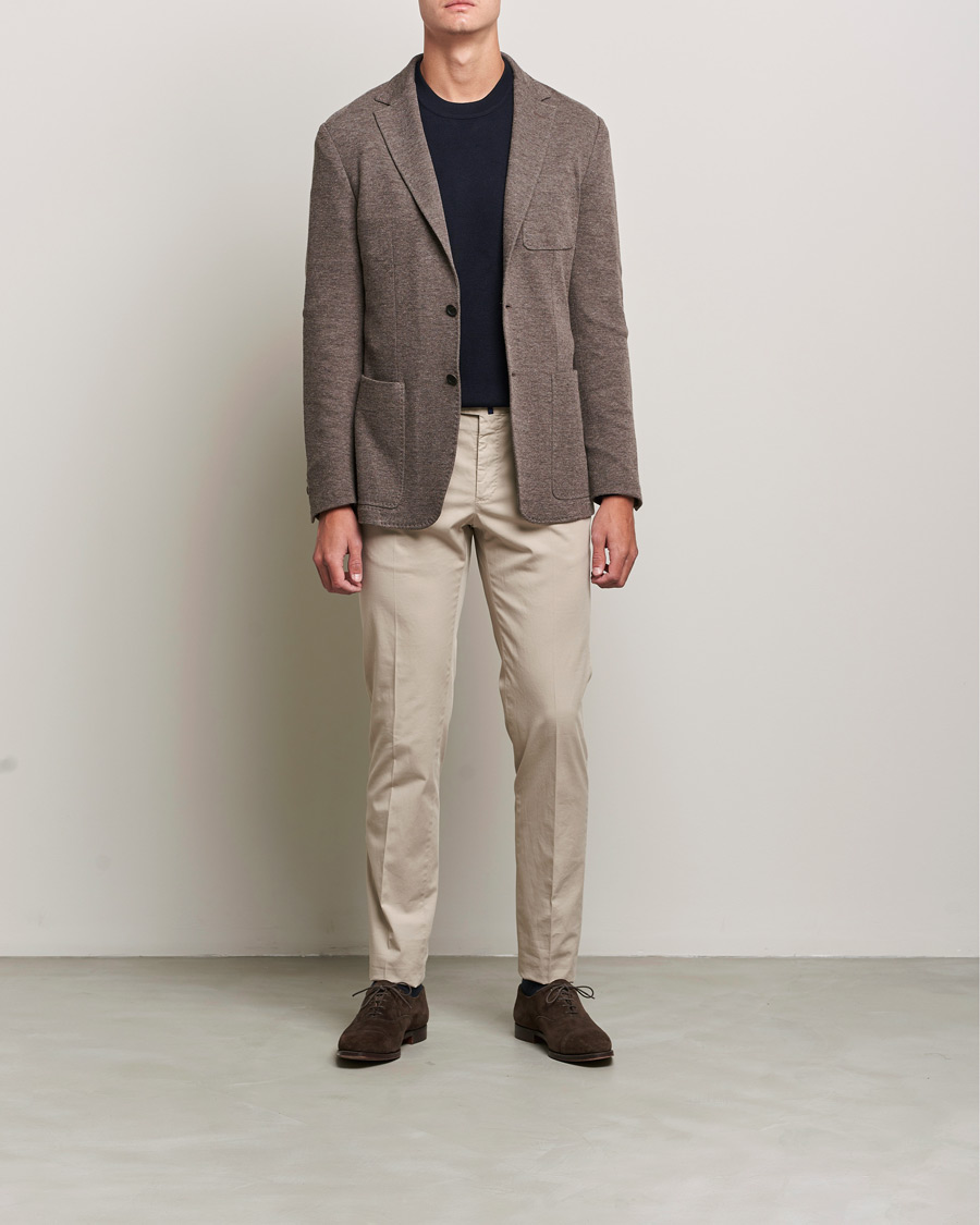 Herre | Blazere & jakker | Canali | Structured Wool Jersey Jacket Beige 