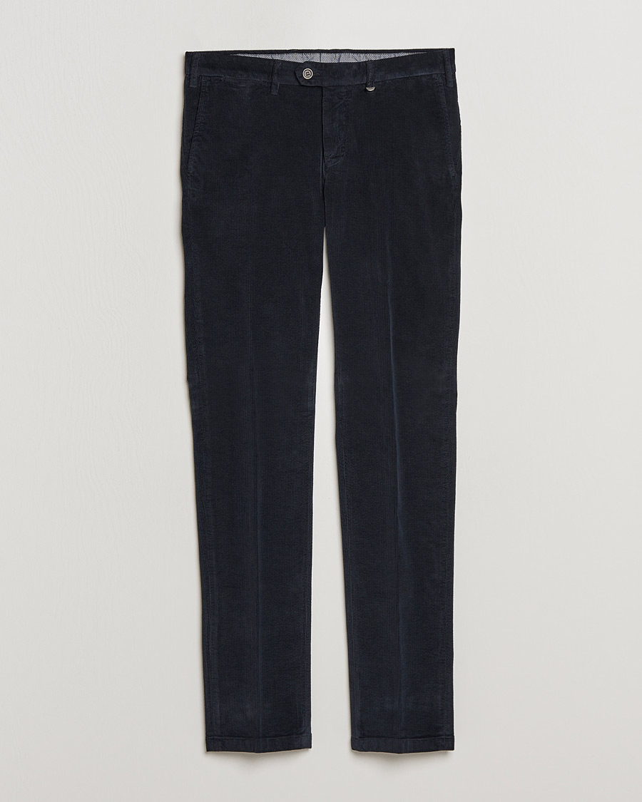 Herre | Bukser | Canali | Slim Fit Corduroy Trousers Navy